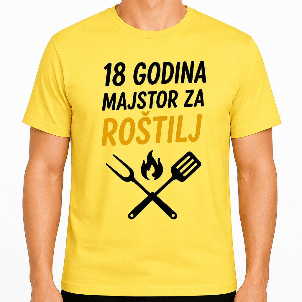 Majica za 18. rođendan – 18 godina majstor za roštilj
