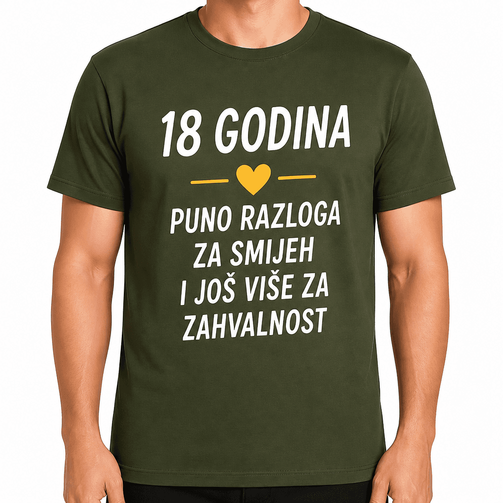 Majica za 18. rođendan – 18 godina puno razloga za smijeh i još više za zahvalnost