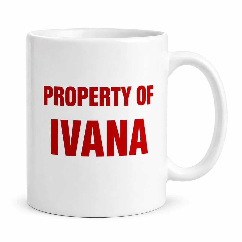 Šalica „Property of“ s imenom po želji