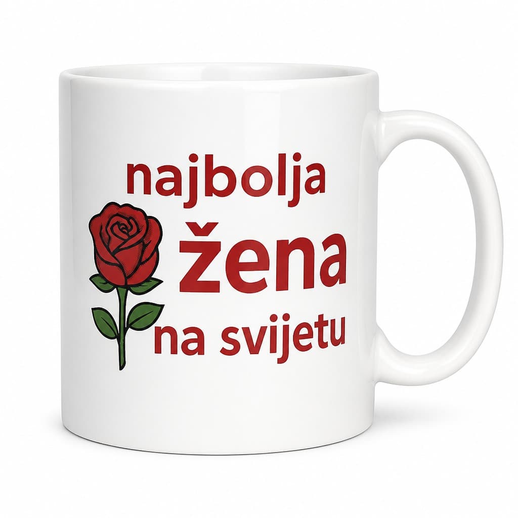 Šalica ‚najbolja žena na svijetu' - poklon za nju