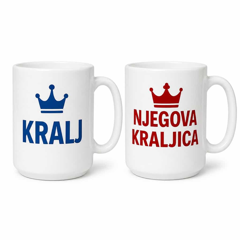 Šalica ‚KRALJ NJEGOVA KRALJICA' - poklon za parove