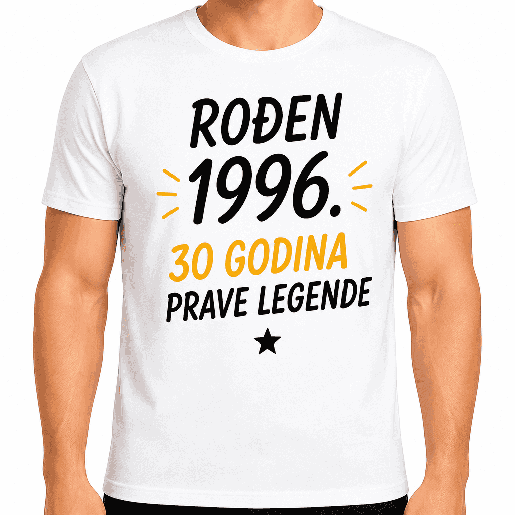 Majica za 30. rođendan – Rođen 1996. 30 godina prave legende