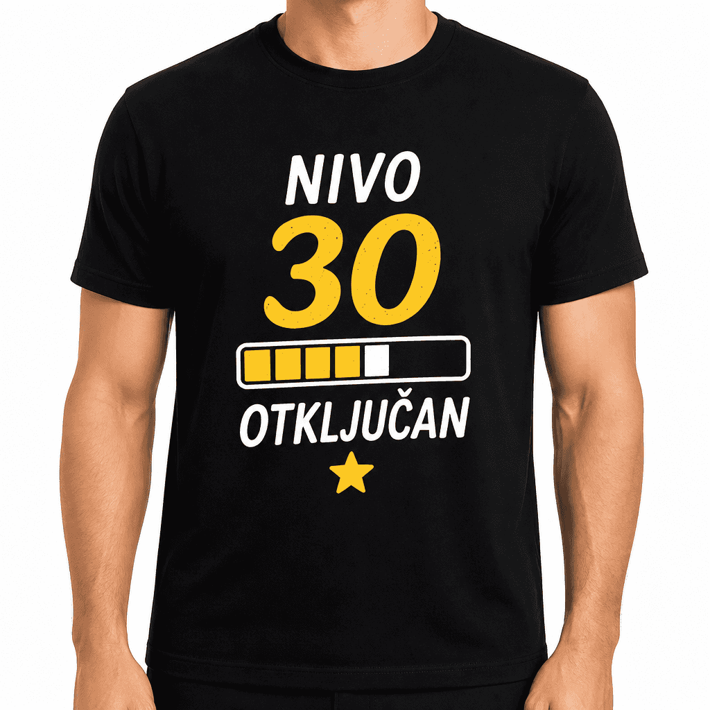 Majica za 30. rođendan – Nivo 30 otključan