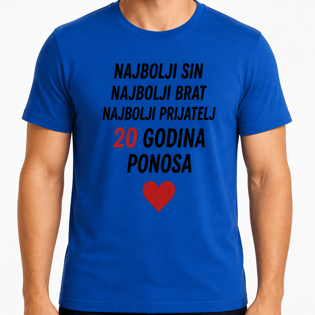 Majica za 20. rođendan – Najbolji sin najbolji brat najbolji prijatelj 20 godina ponosa