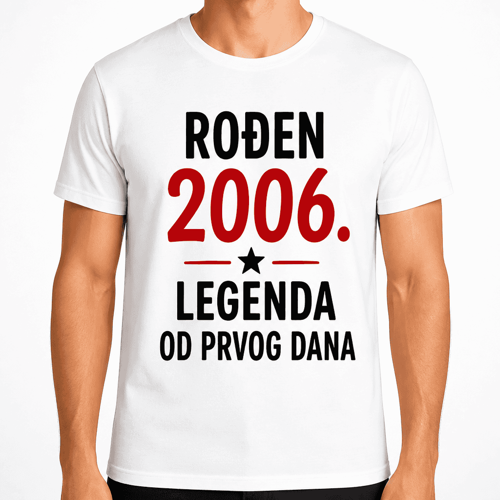 Majica za 20. rođendan – Rođen 2006. Legenda od prvog dana