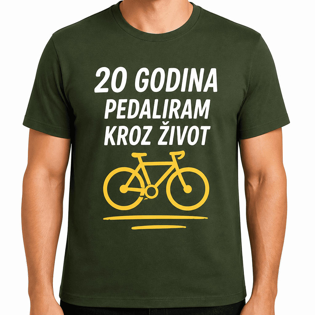 Majica za 20. rođendan – 20 godina pedaliram kroz život