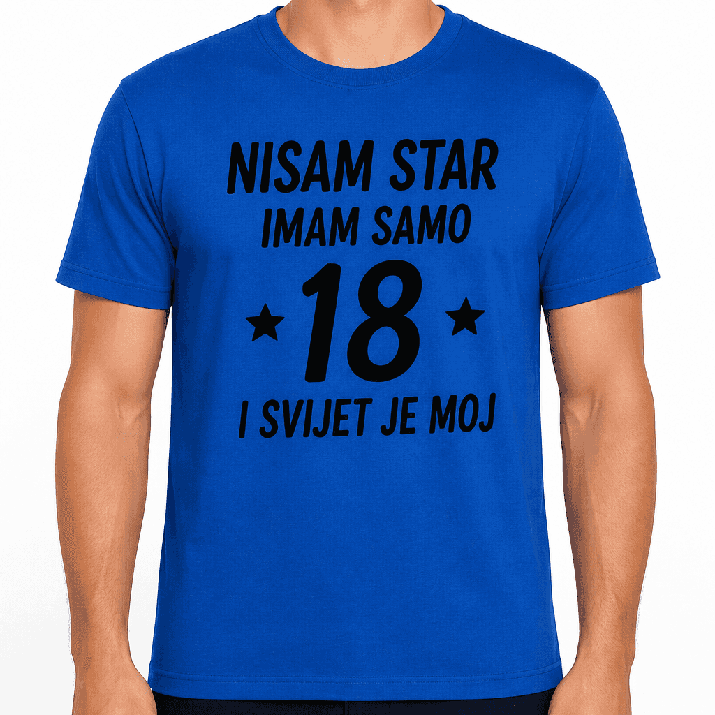 Majica za 18. rođendan – Nisam star imam samo 18 i svijet je moj