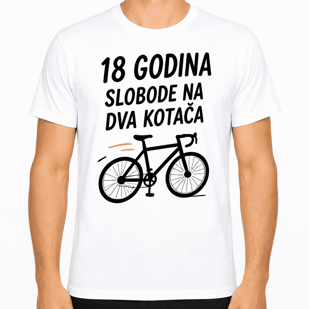 Majica za 18. rođendan – 18 godina slobode na dva kotača
