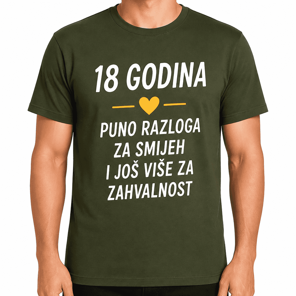Majica za 18. rođendan – 18 godina puno razloga za smijeh i još više za zahvalnost