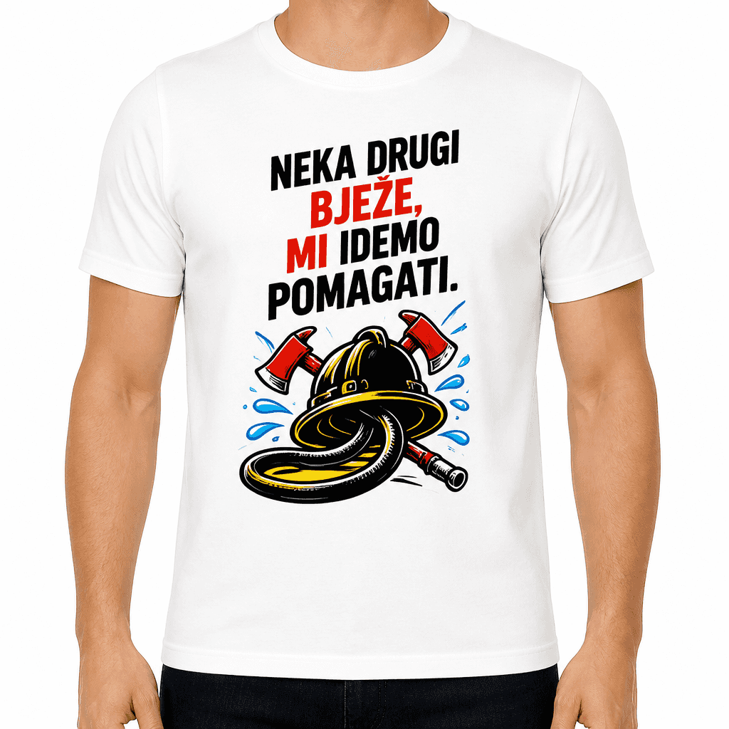 Majica za vatrogasca – Neka drugi bježe, mi idemo pomagati.