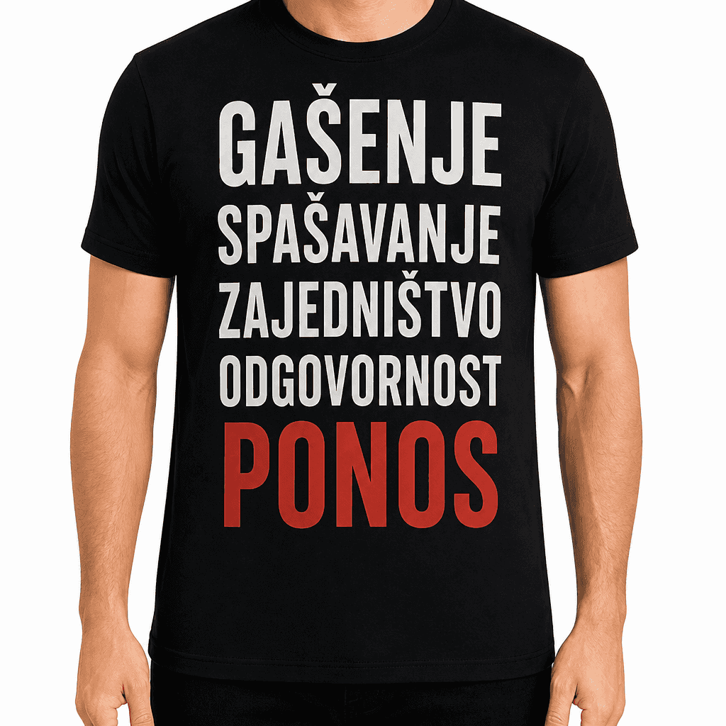 Majica za vatrogasca – Gašenje spašavanje zajedništvo odgovornost ponos