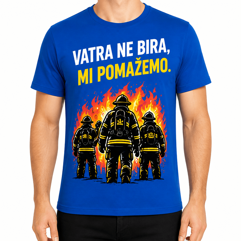 Majica za vatrogasca – Vatra ne bira, mi pomažemo.