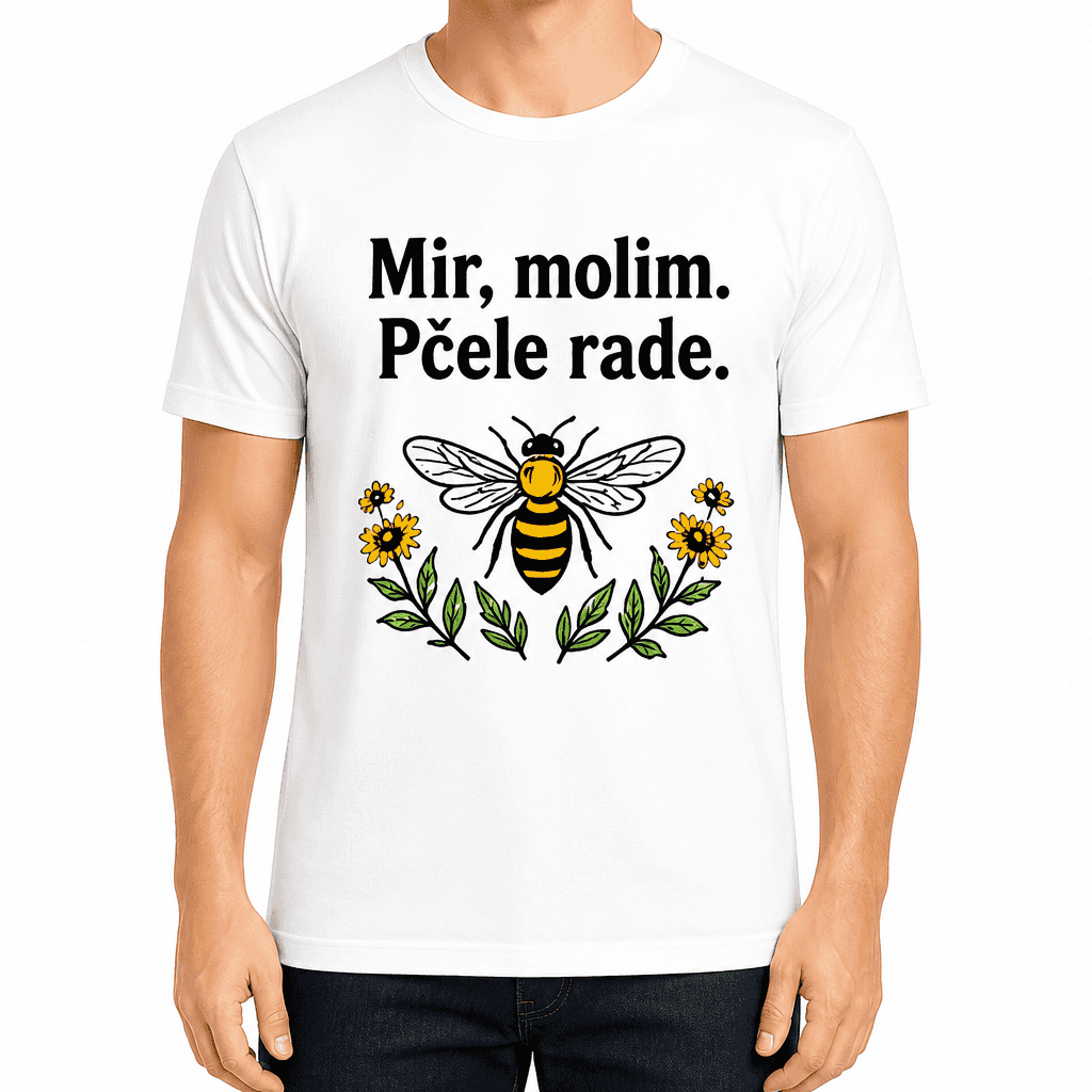Majica za pÄelara ā Mir, molim. PÄele rade.
