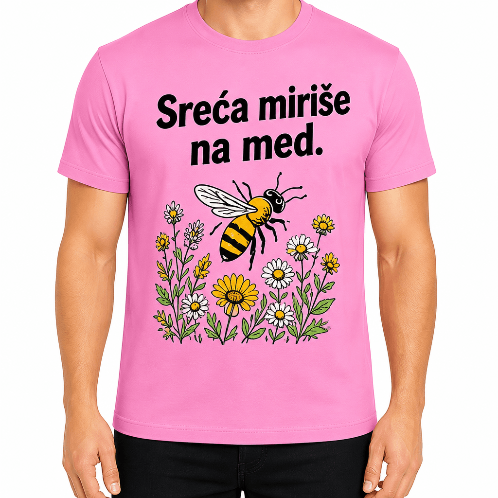 Majica za pčelara – Sreća miriše na med.