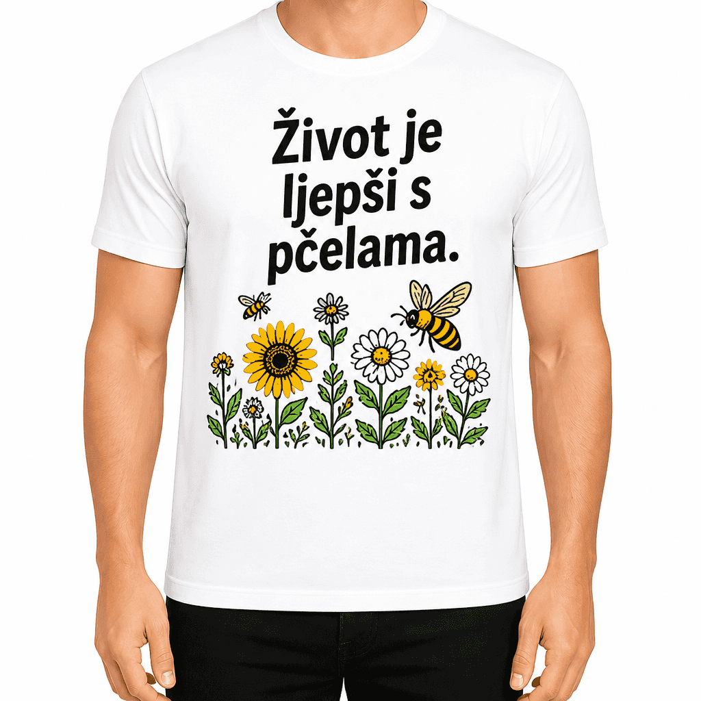 Majica za pÄelara ā Život je ljepÅ”i s pÄelama.