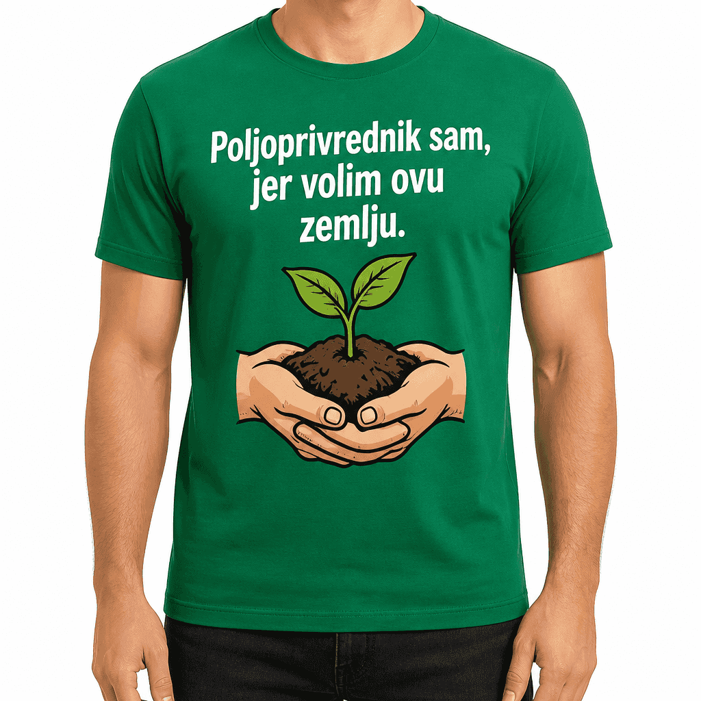 Majica za poljoprivrednika – Poljoprivrednik sam, jer volim ovu zemlju.