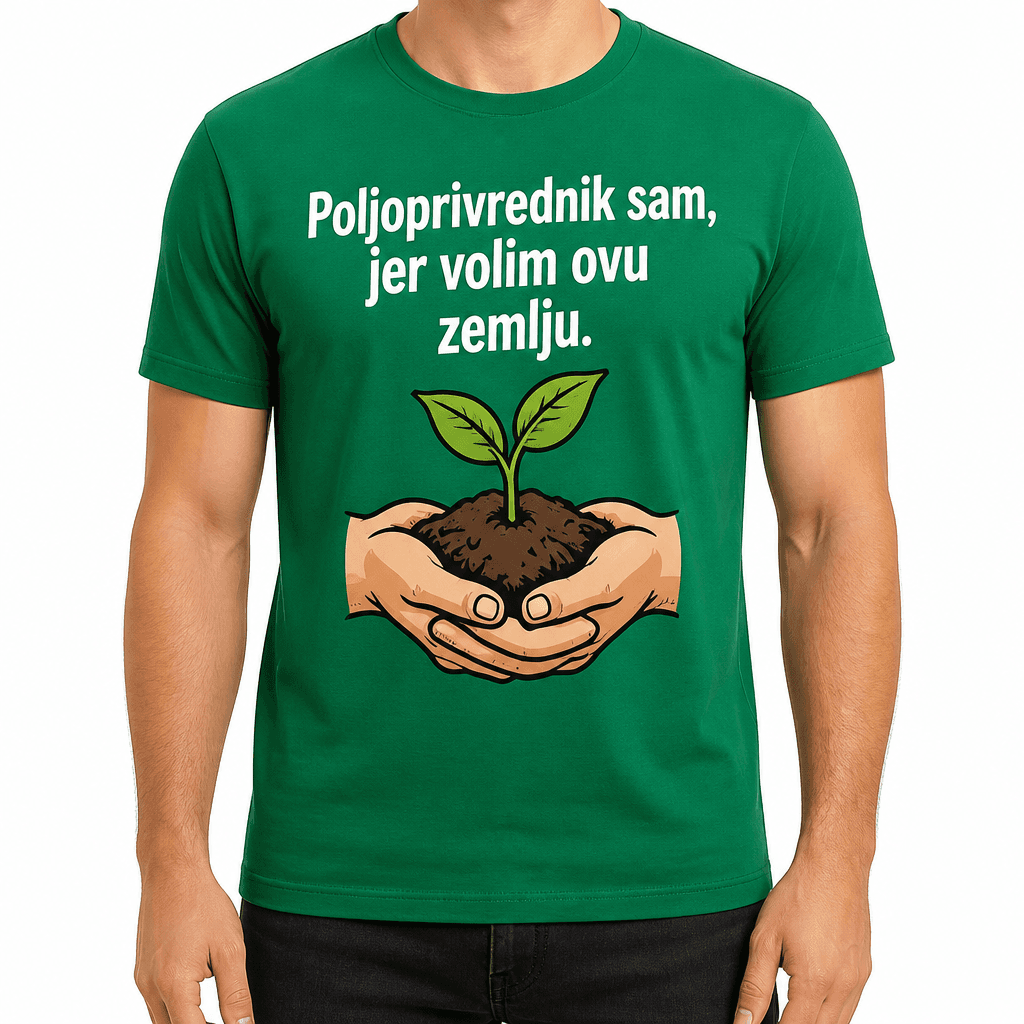 Majica za poljoprivrednika – Poljoprivrednik sam, jer volim ovu zemlju.
