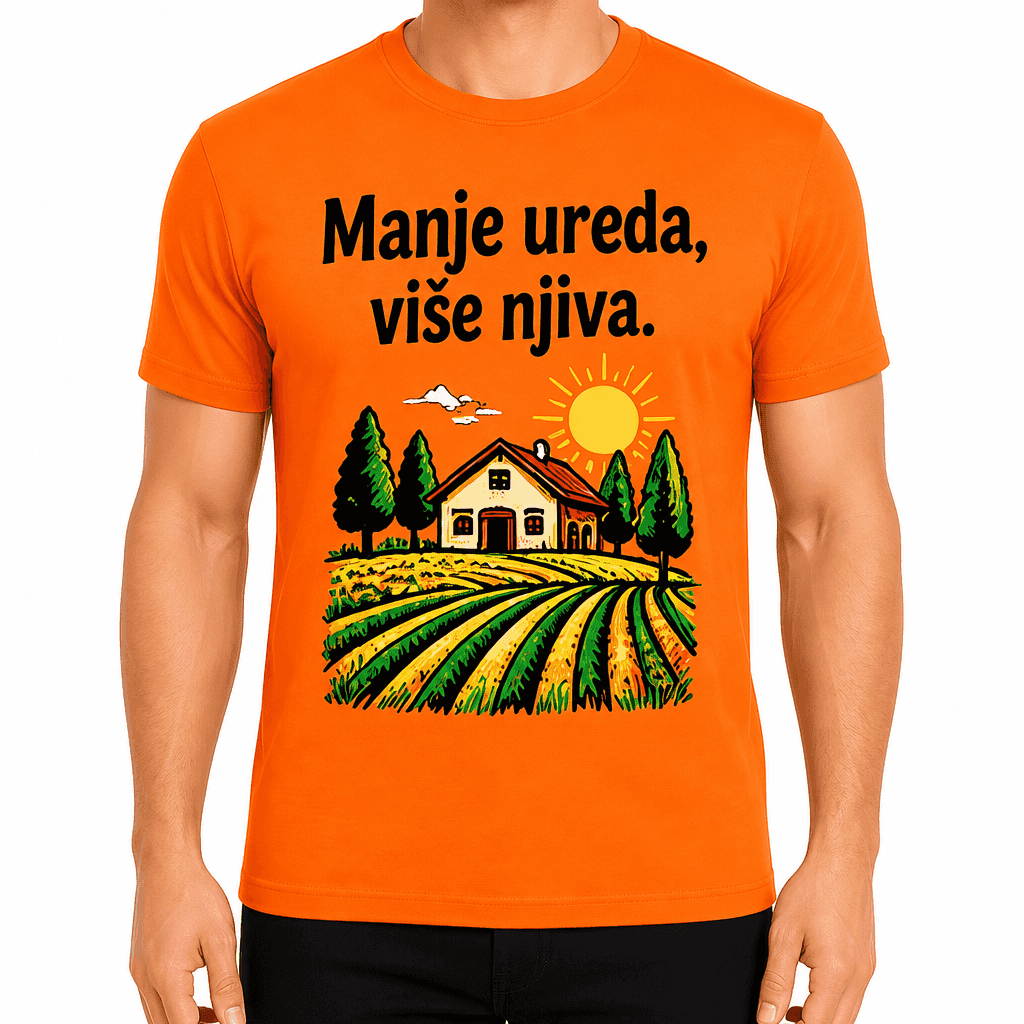 Majica za poljoprivrednika – Manje ureda, više njiva.