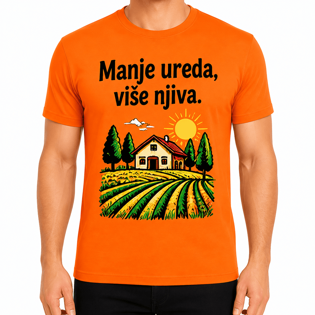Majica za poljoprivrednika – Manje ureda, više njiva.