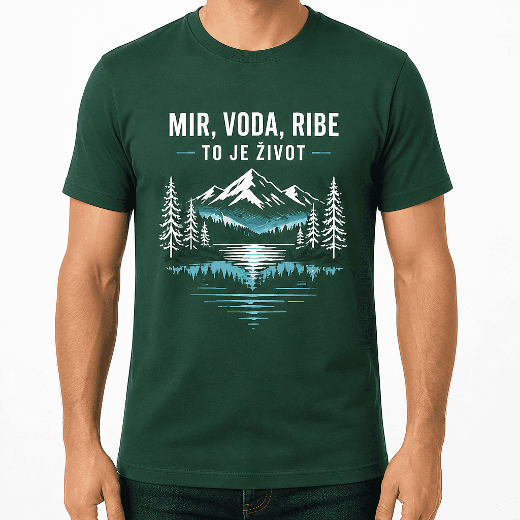 Majica za ribare – MIR, VODA, RIBE - TO JE ŽIVOT