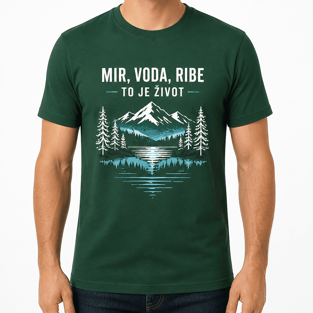 Majica za ribare – MIR, VODA, RIBE - TO JE ŽIVOT