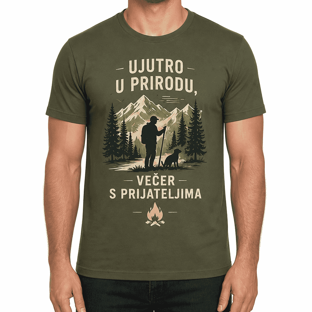 Majica za lovca – UJUTRO U PRIRODU, VEČER S PRIJATELJIMA