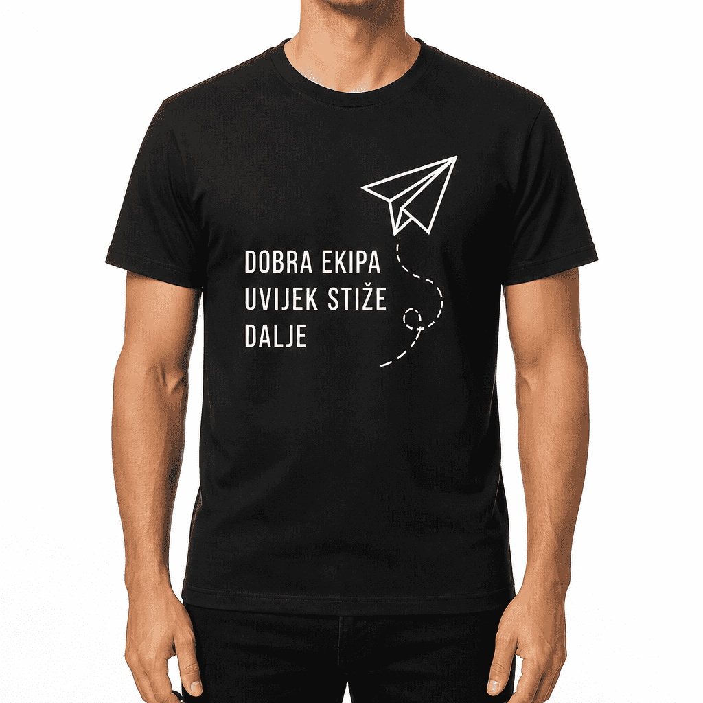 Majica za kolegu – DOBRA EKIPA UVIJEK STIŽE DALJE