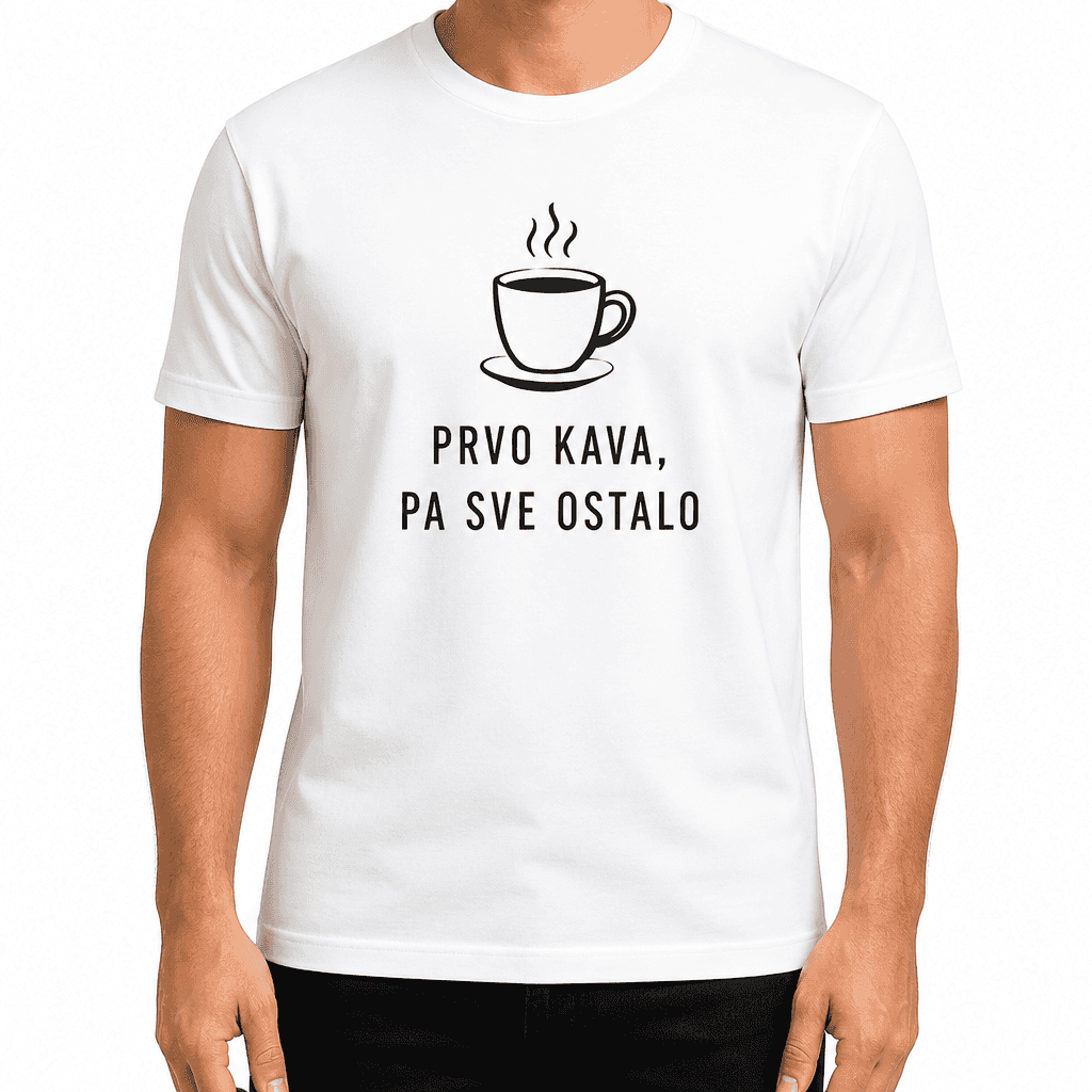 Majica za kolegu – PRVO KAVA, PA SVE OSTALO