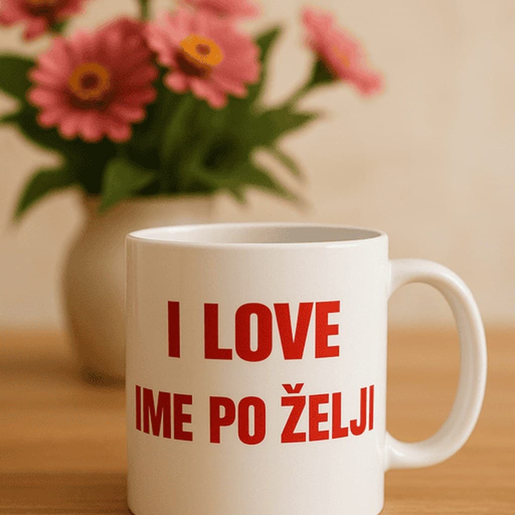 Šalica ‚I LOVE IME PO ŽELJI' - za zaljubljene
