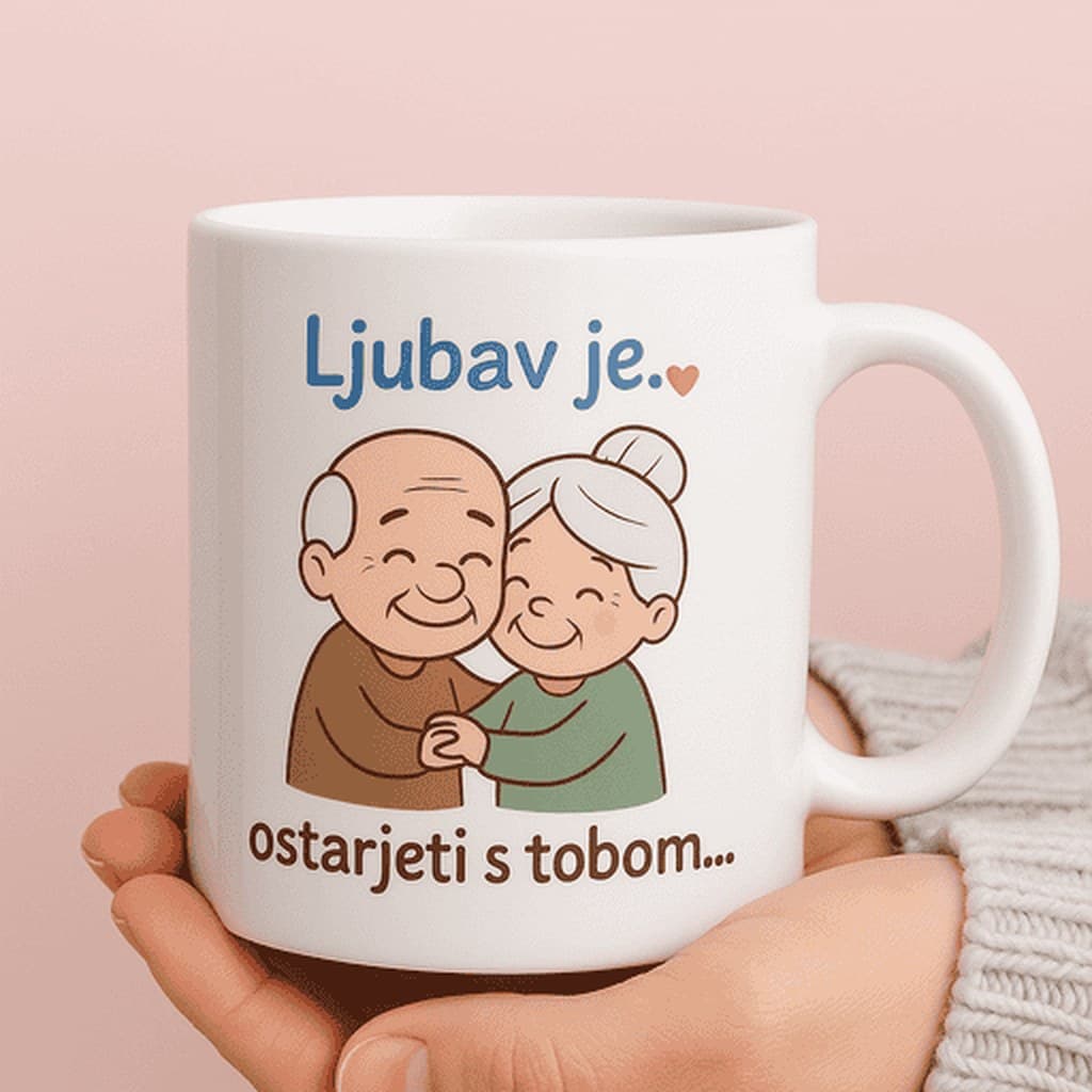Šalica ‚Ljubav je..♥ ostarjeti s tobom...' - za parove