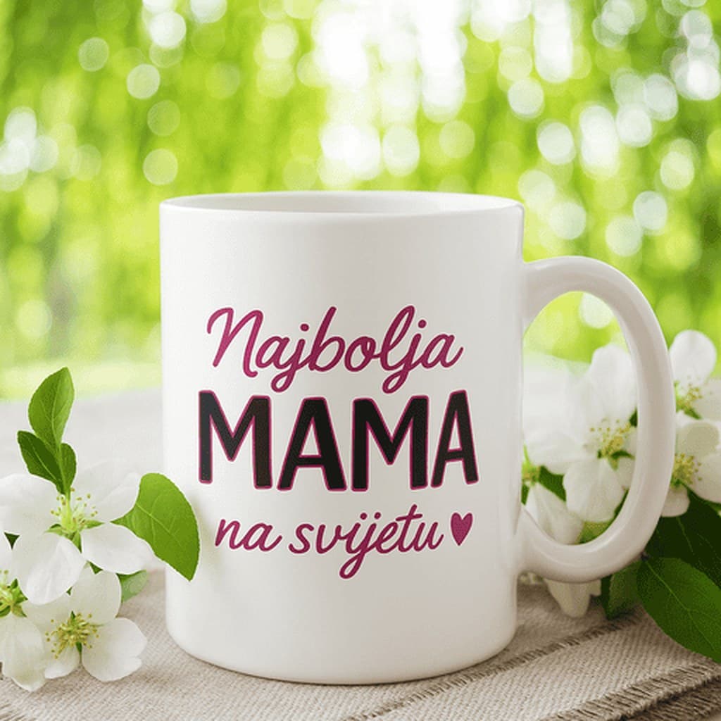 Šalica ‚Najbolja MAMA na svijetu ♥' - poklon za mamu