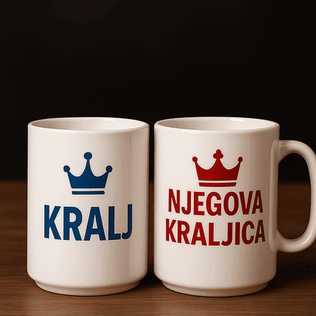 Šalica ‚KRALJ NJEGOVA KRALJICA' - poklon za parove