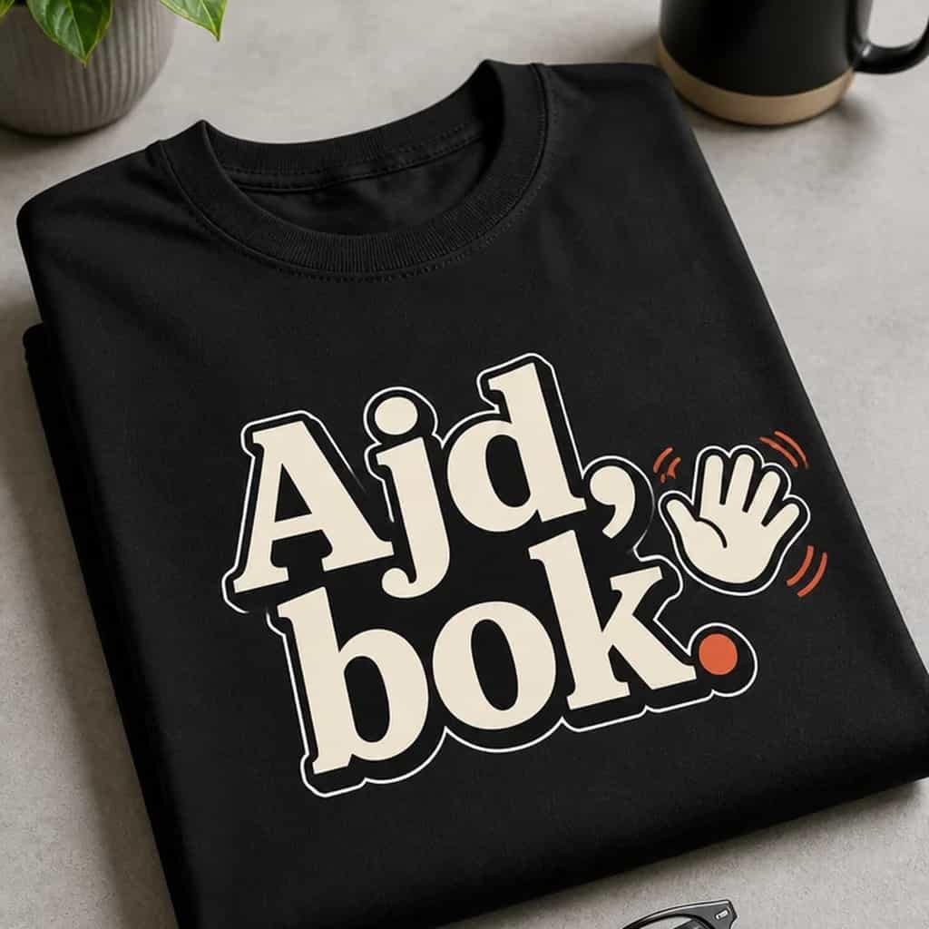 Majica s natpisom Ajd, bok. | Unisex poklon