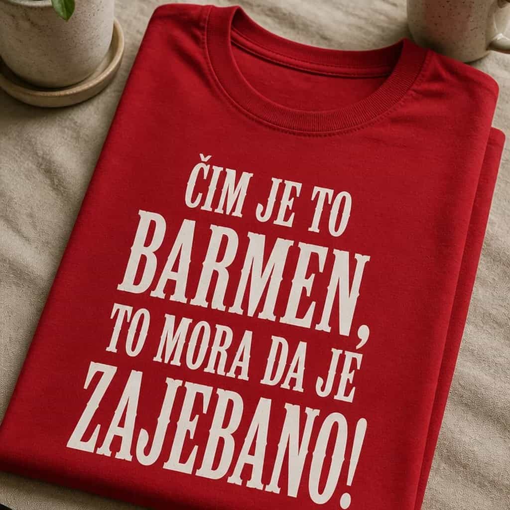 Majica za barmene čim je to barmen, to mora da je zajebano
