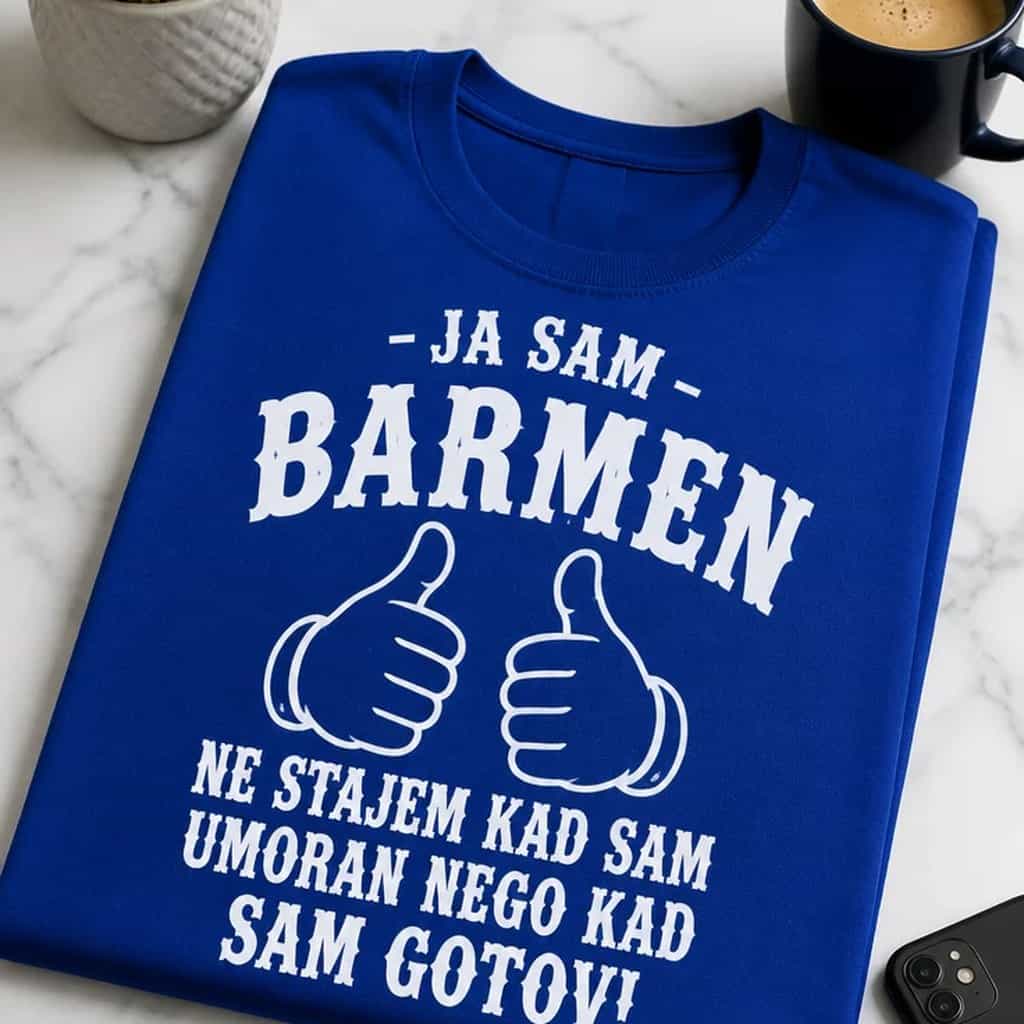 Majica za barmene ja sam barmen, ne stajem kad sam umoran