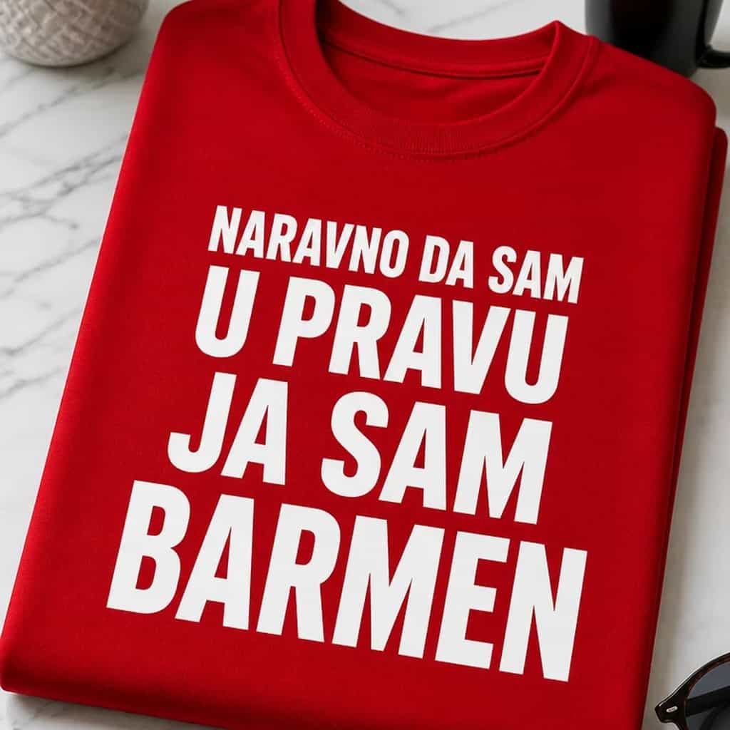 Majica za barmene - NARAVNO DA SAM U PRAVU JA SAM BARMEN