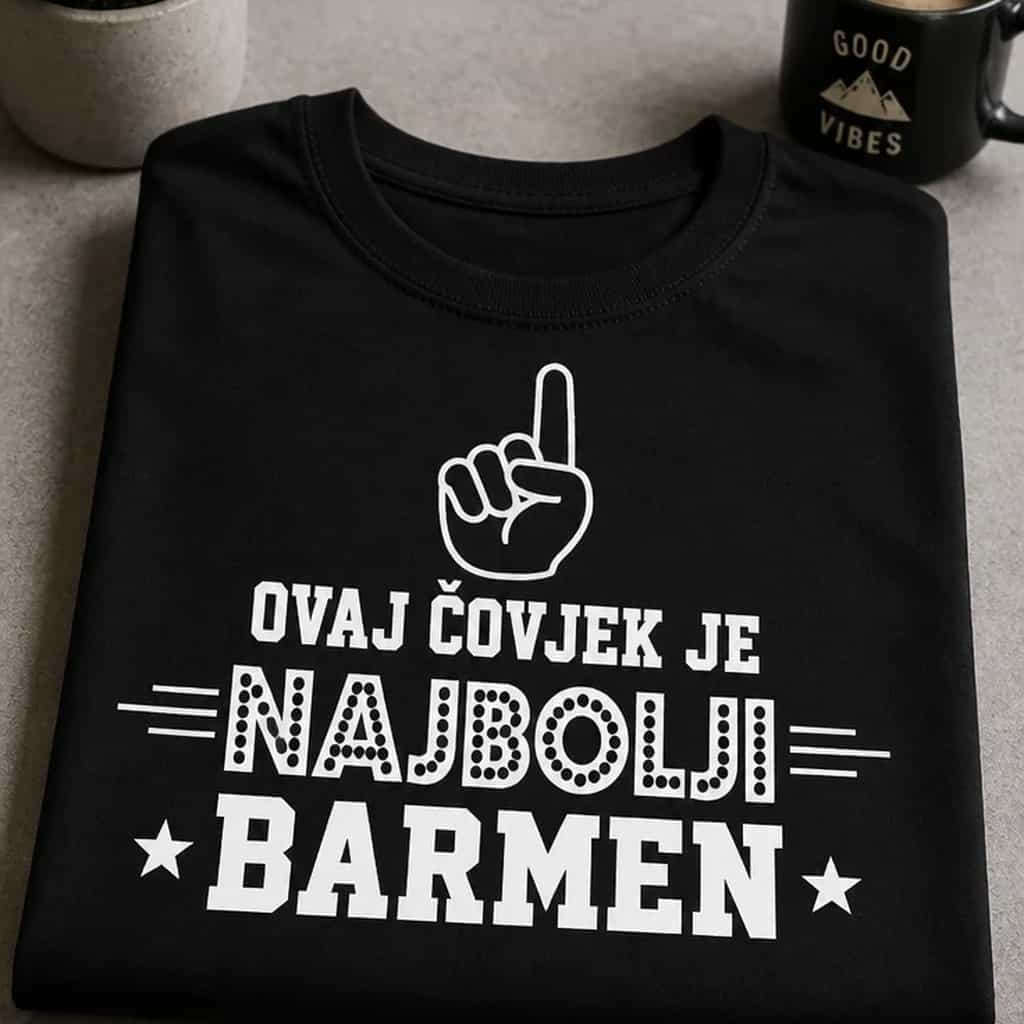 Majica za barmena - OVAJ ČOVJEK JE NAJBOLJI BARMEN