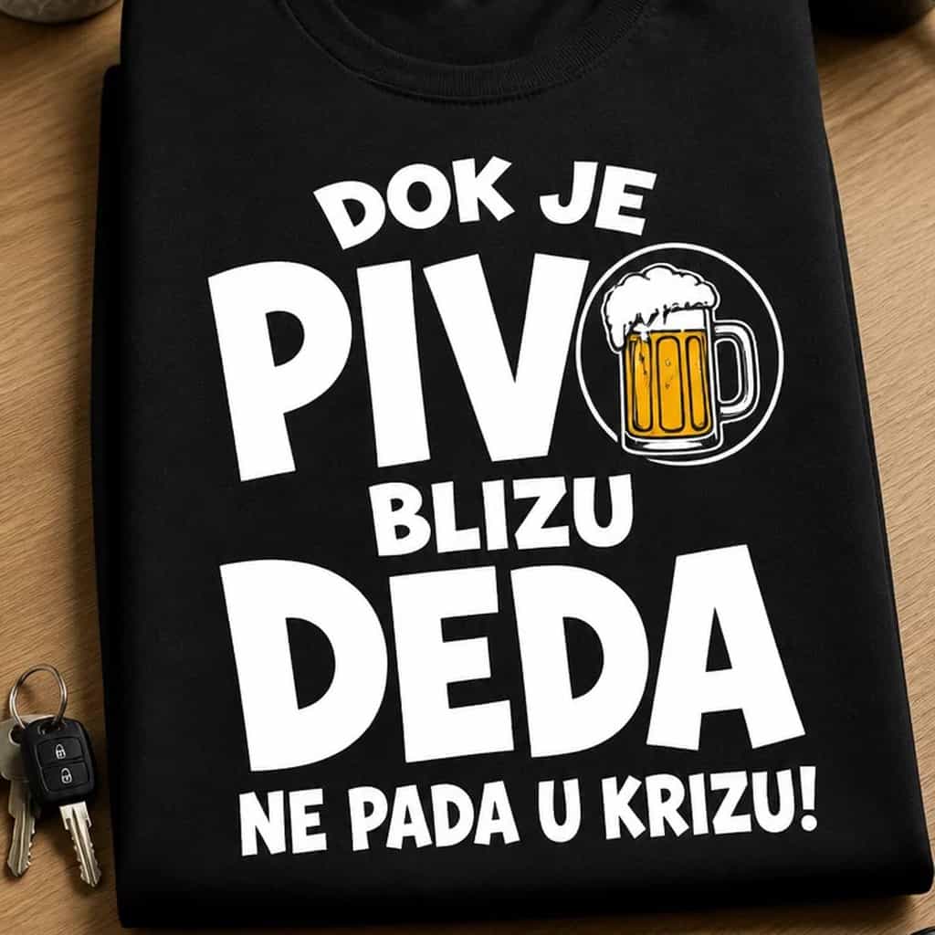 Majica za djeda - DOK JE PIVO BLIZU DEDA NE PADA U KRIZU!