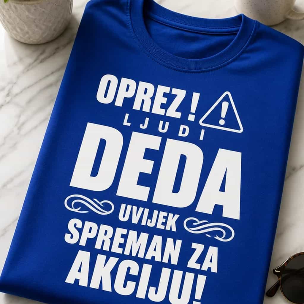 Majica za djedove - Oprez! Deda uvijek spreman za akciju