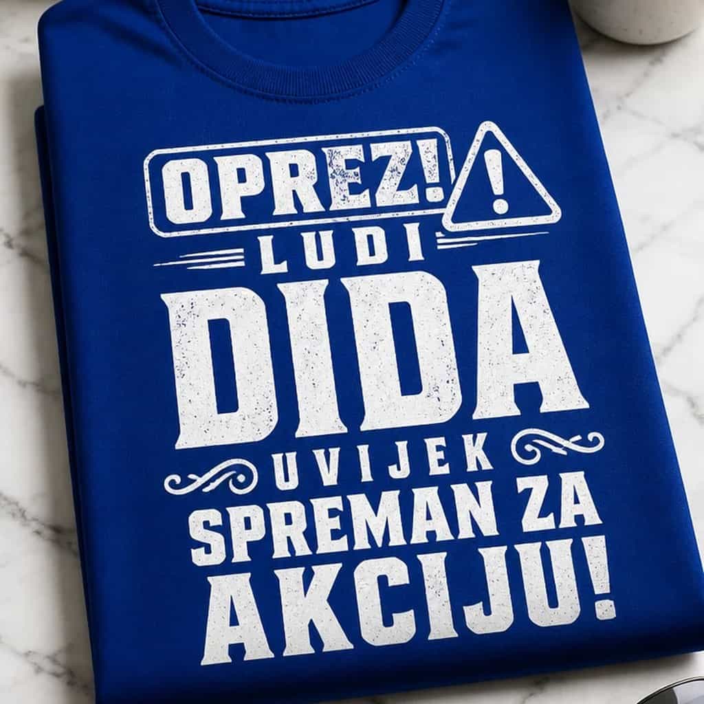 Majica za didu - OPREZ! LUDI DIDA UVIJEK SPREMAN ZA AKCIJU!