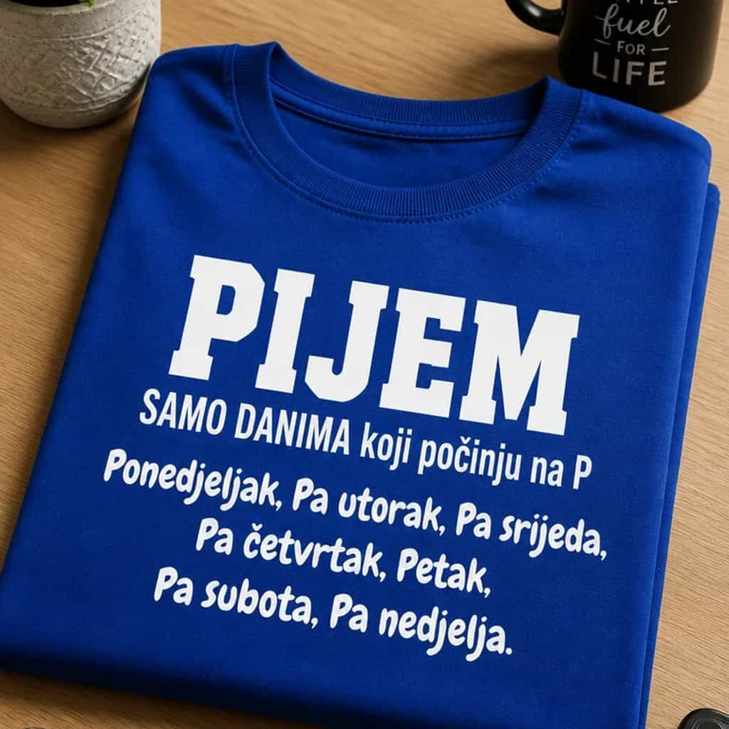 Majica pijem samo danima koji počinju na P