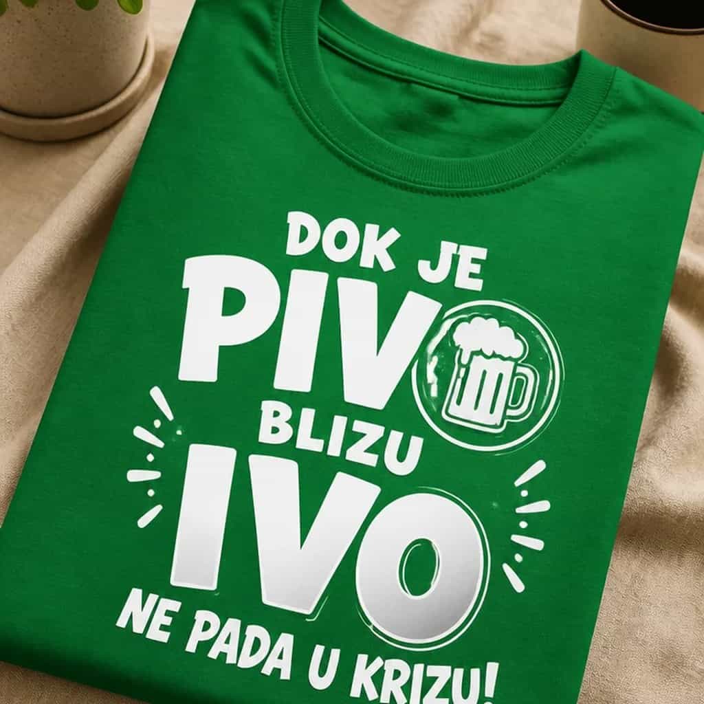 Majica za Ivu - DOK JE PIVO BLIZU IVO NE PADA U KRIZU!