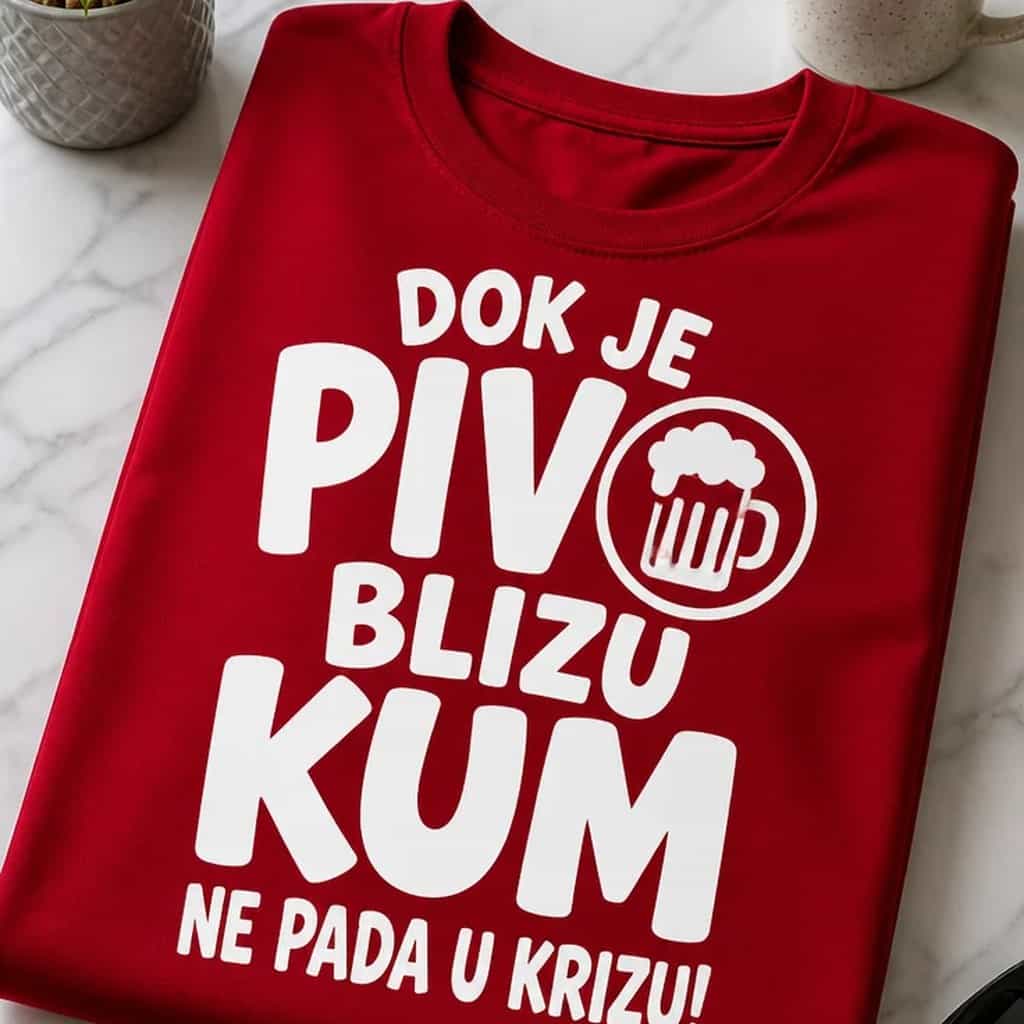 Majica za kuma - DOK JE PIVO BLIZU KUM NE PADA U KRIZU!