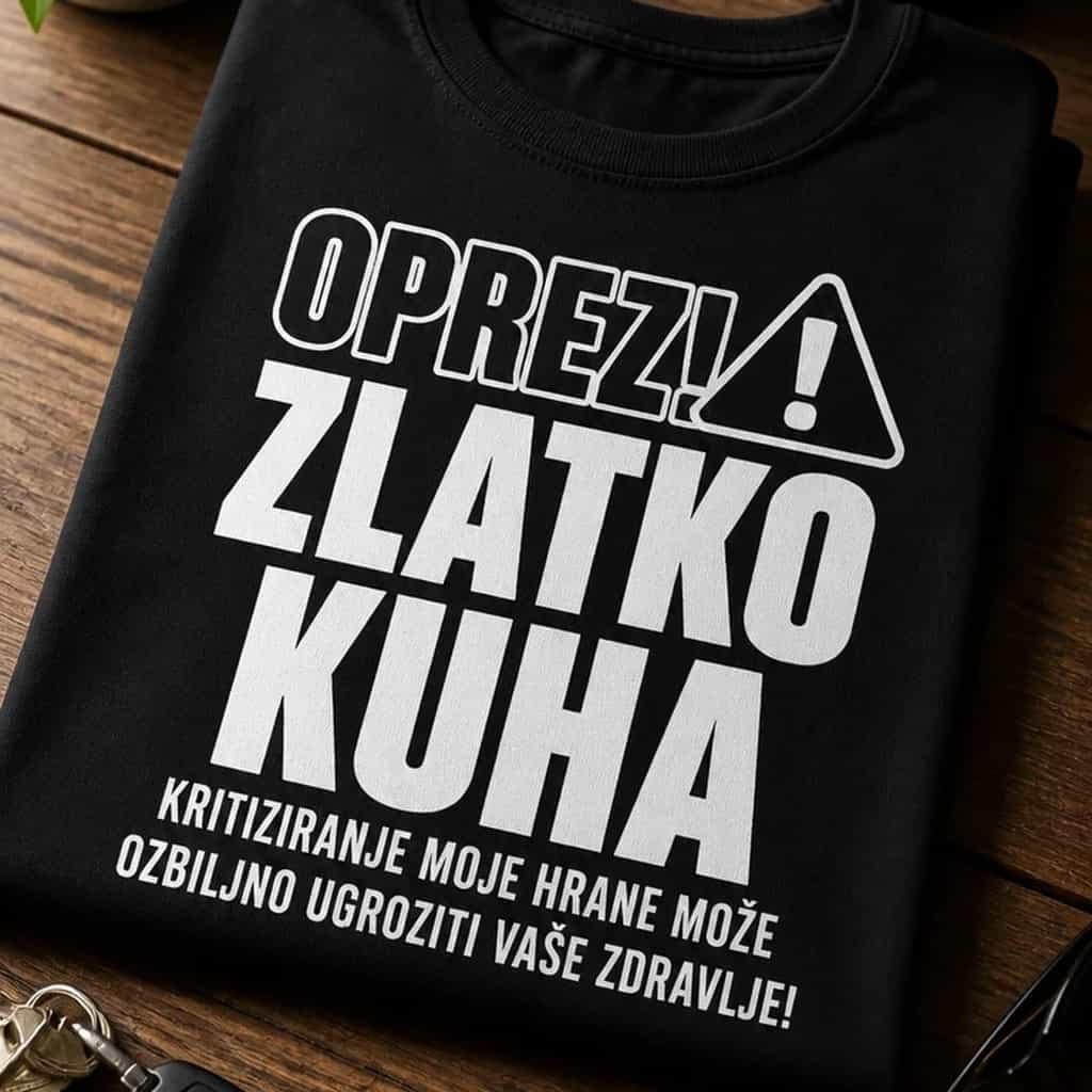 Majica za kuhara Zlatka - Oprez! Zlatko kuha, kritike opasne
