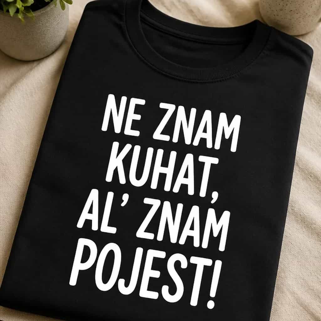 Majica za ljubitelje hrane - NE ZNAM KUHAT, AL' ZNAM POJEST!