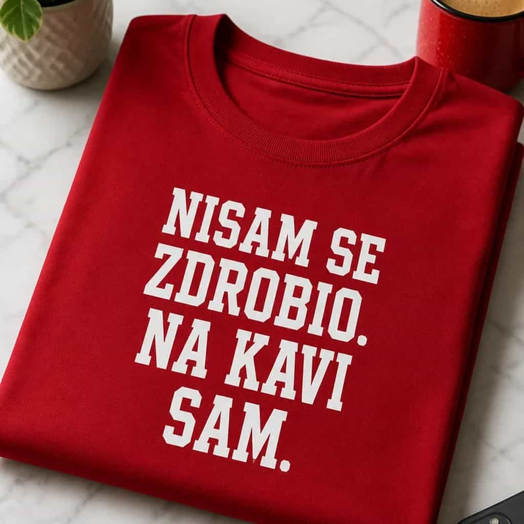 Majica za ljubitelje kave - NISAM SE ZDROBIO. NA KAVI SAM.