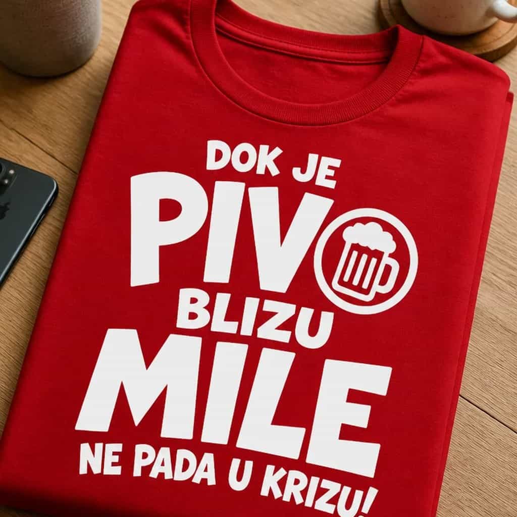 Majica dok je pivo blizu mile ne pada u krizu