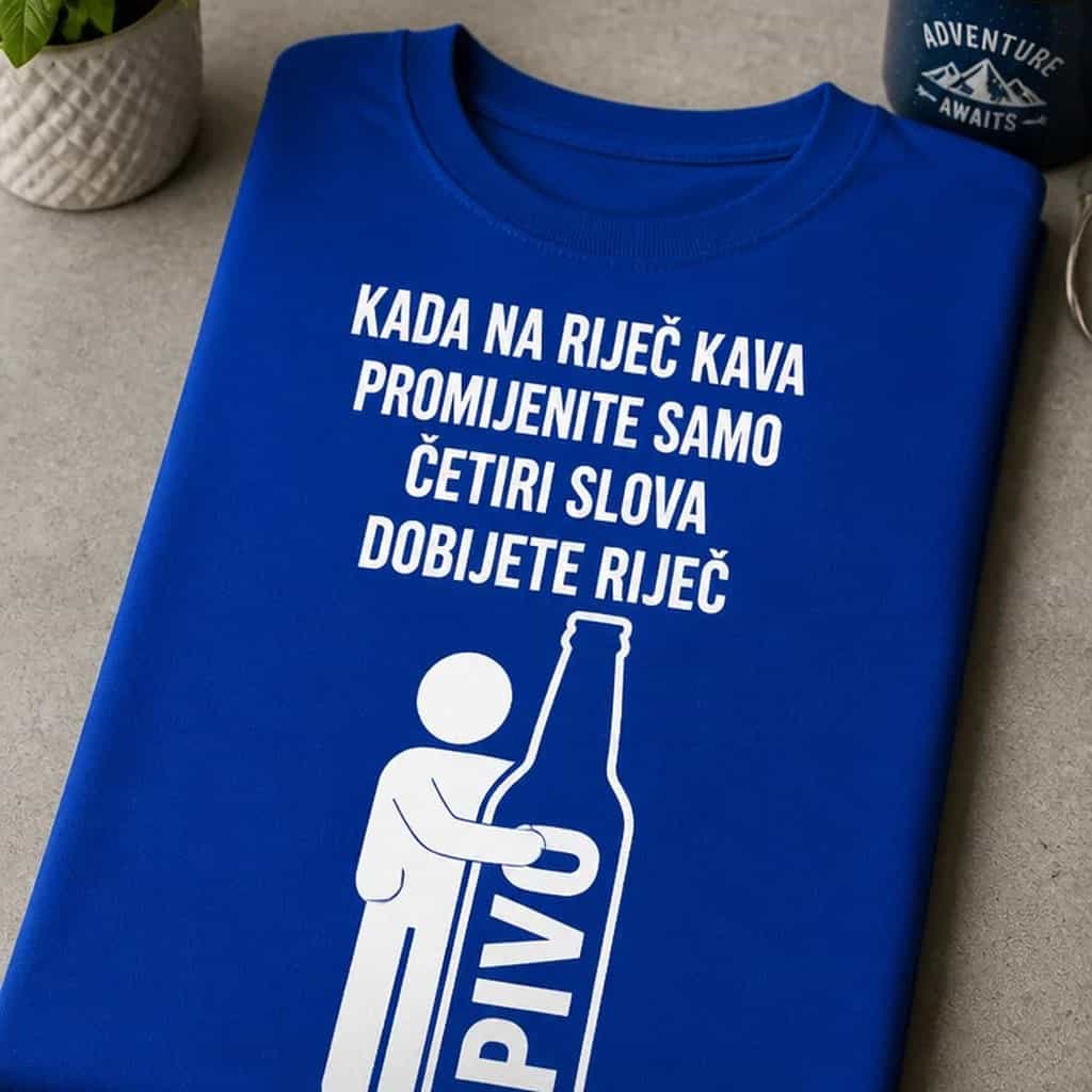 Majica kada na riječ kava promijeniš 4 slova dobiješ pivo