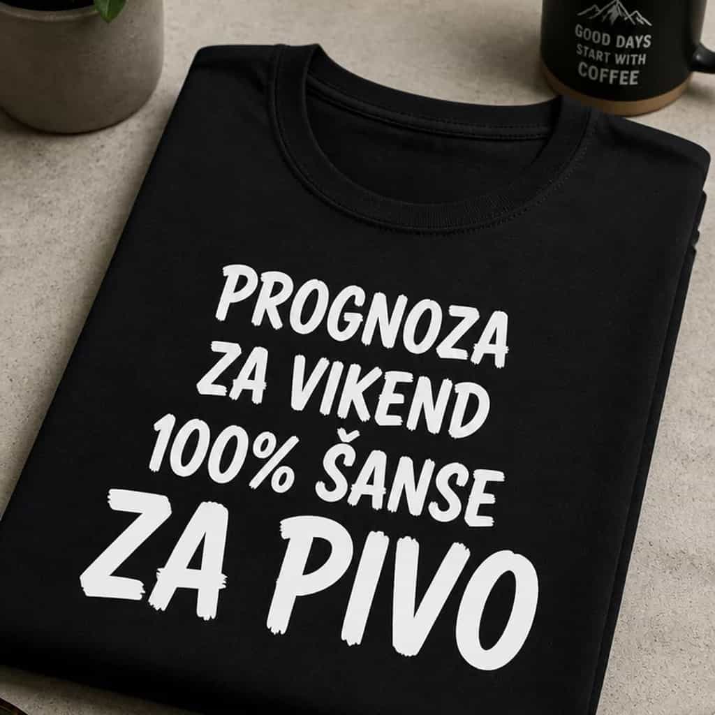 Majica prognoza za vikend 100% šanse za pivo