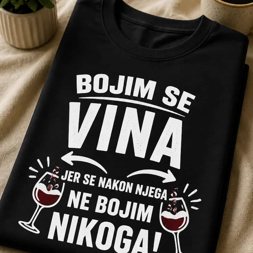 Majica bojim se vina jer se nakon njega ne bojim nikoga